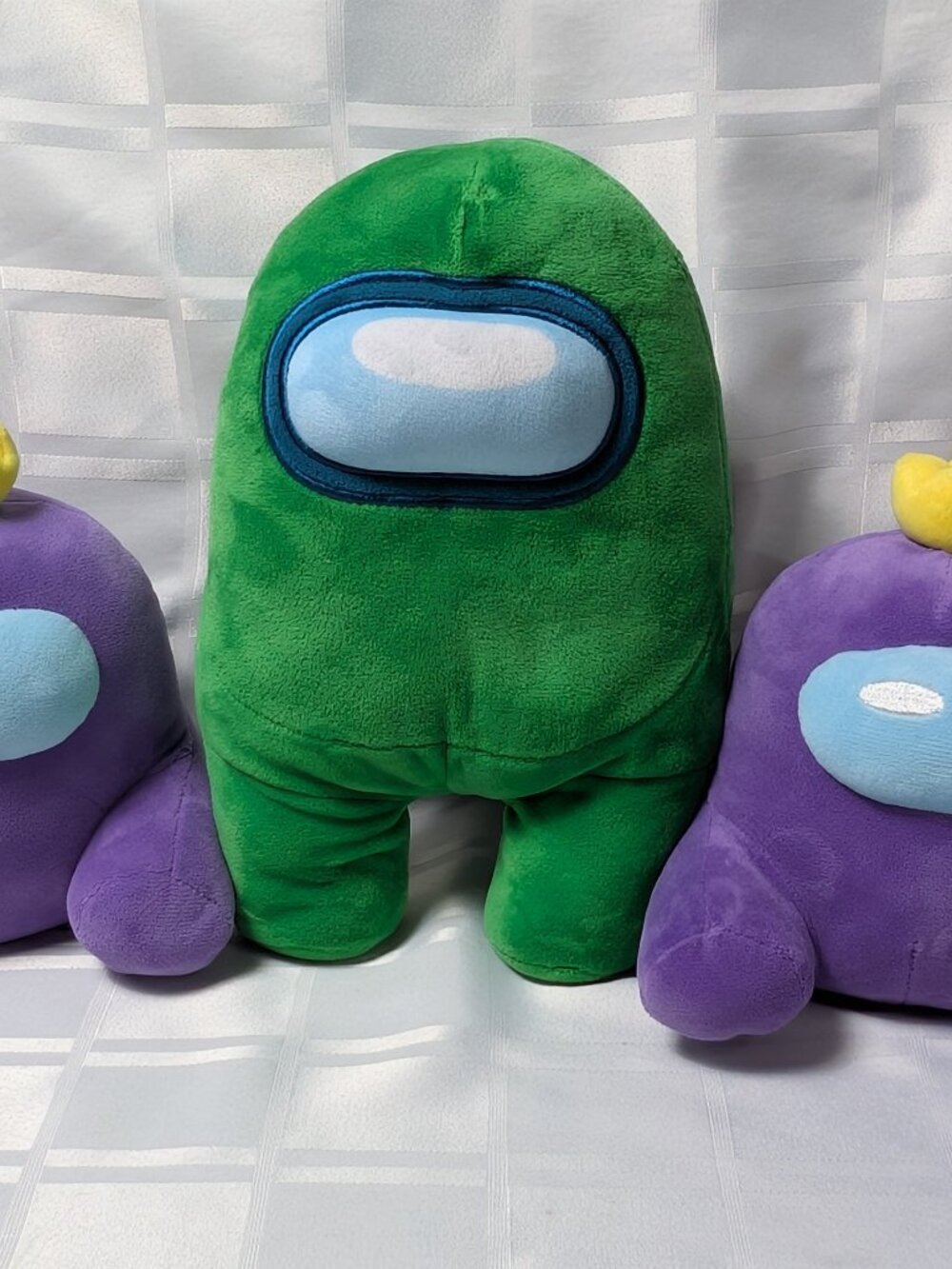 AMONG US PLUSH TOY DOLL SET OF 3 GREEN AND PURPLE VIDEO GAME CHARACTERS KIDS FUN